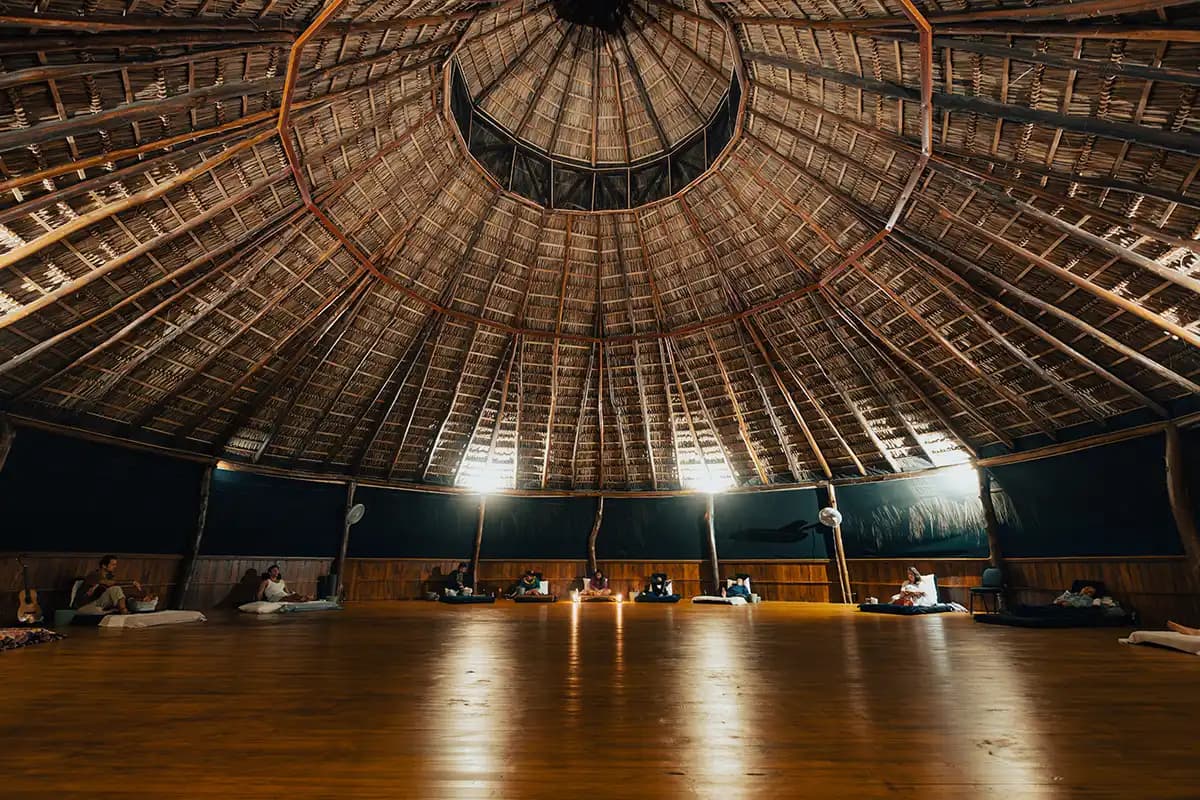 Shipibo healer sharing an Icaro in ceremony.